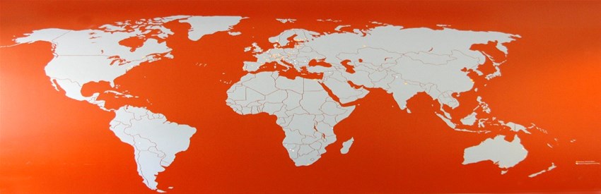 Bild på en världskarta